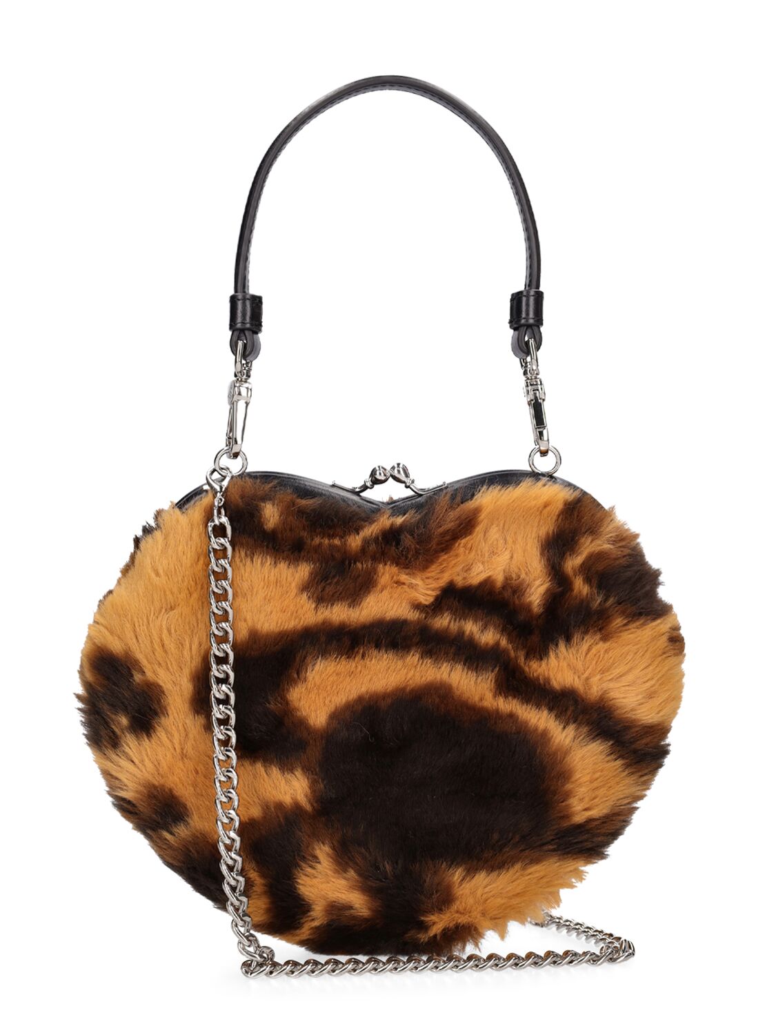 Shop Vivienne Westwood Heart Faux Fur Shoulder Bags by