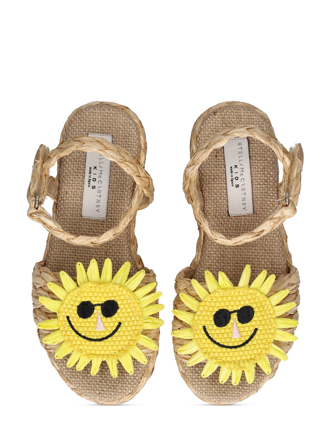 Shop Stella Mccartney Raffia Effect Sun Sandals In Braun