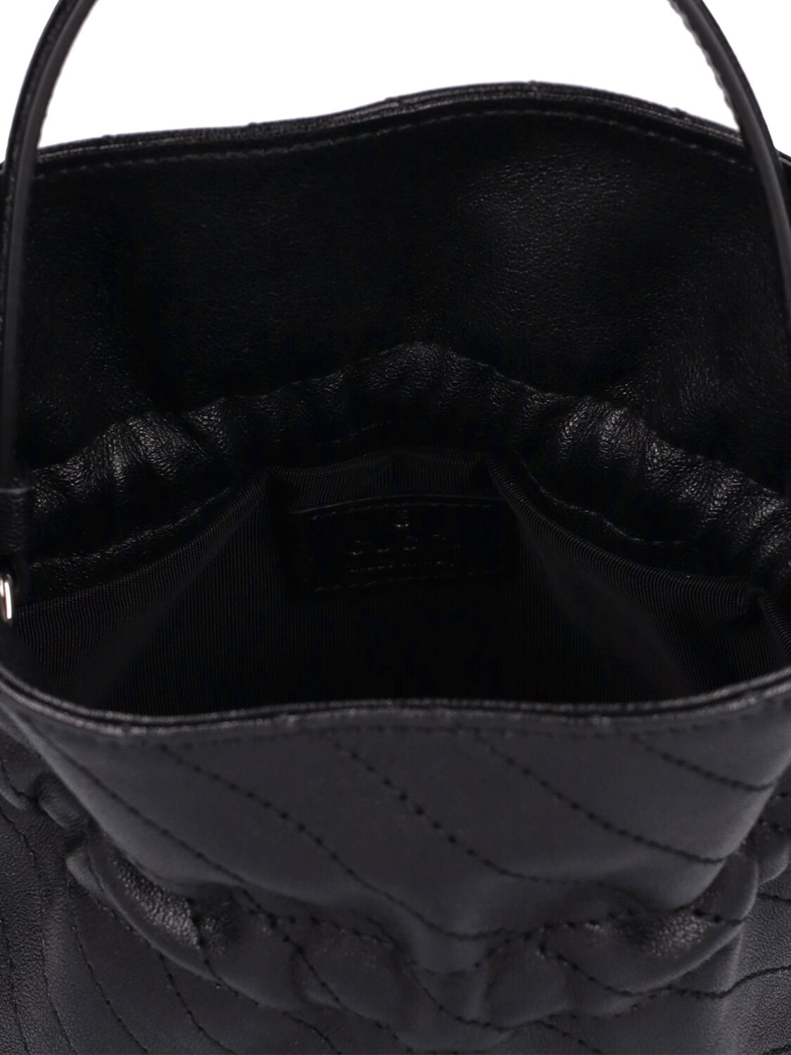 Shop Gucci Mini Blondie Leather Bucket Bag In Black