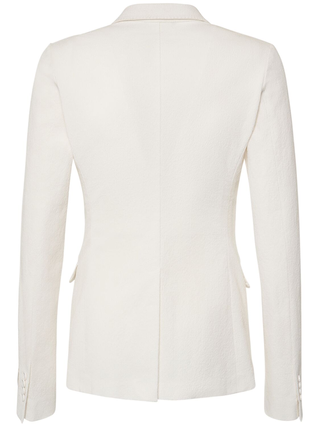 Shop Dolce & Gabbana Cotton Blend Double Breasted Blazer In White