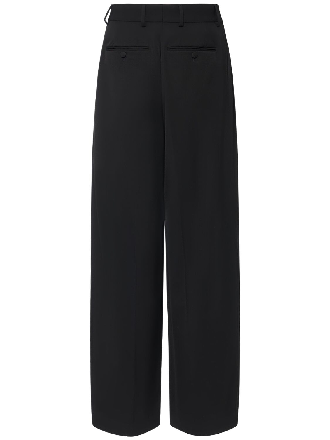 Shop Dolce & Gabbana Pleated Wool Wide Pants In Black