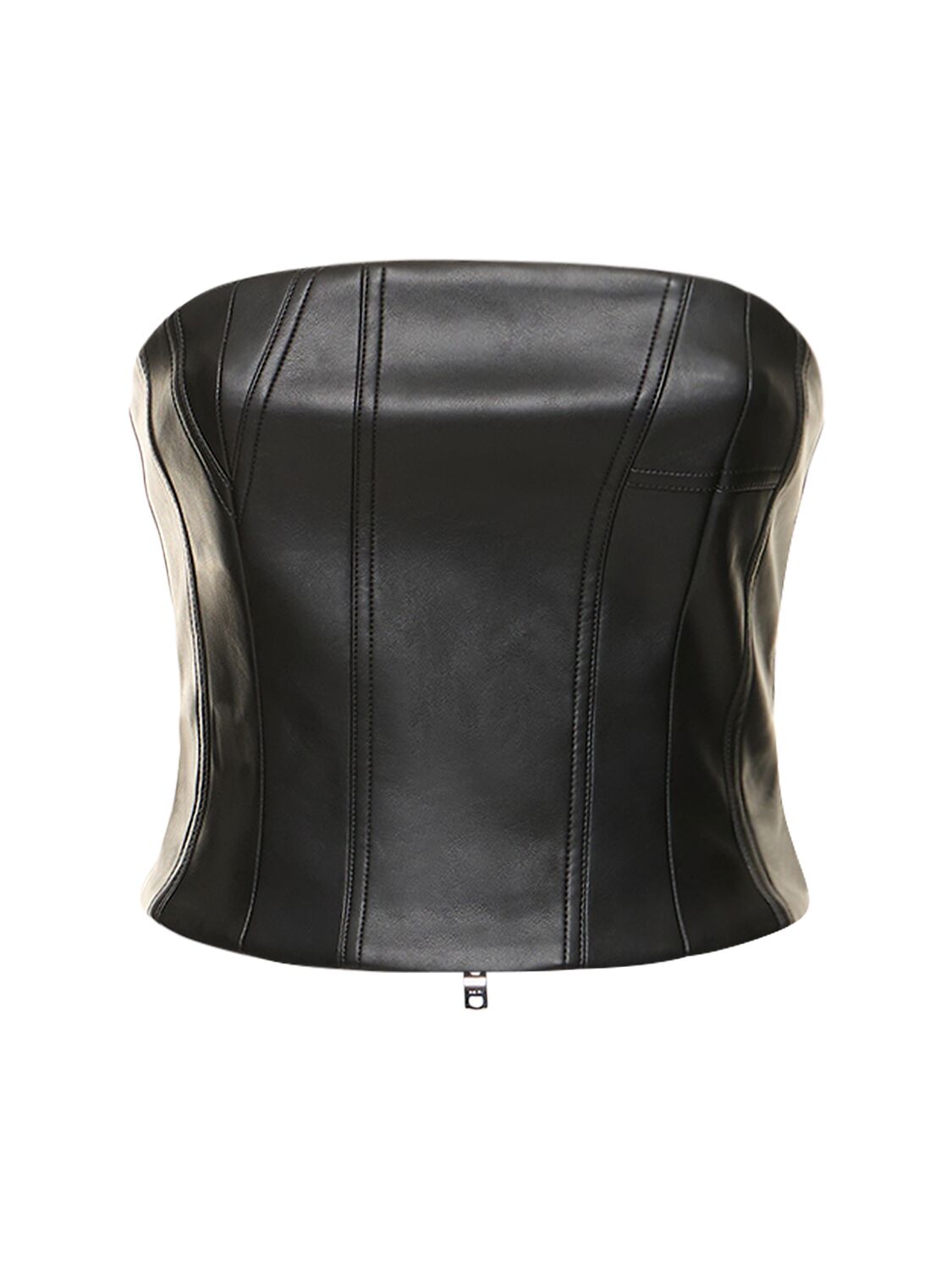 Strapless Faux Leather Bustier
