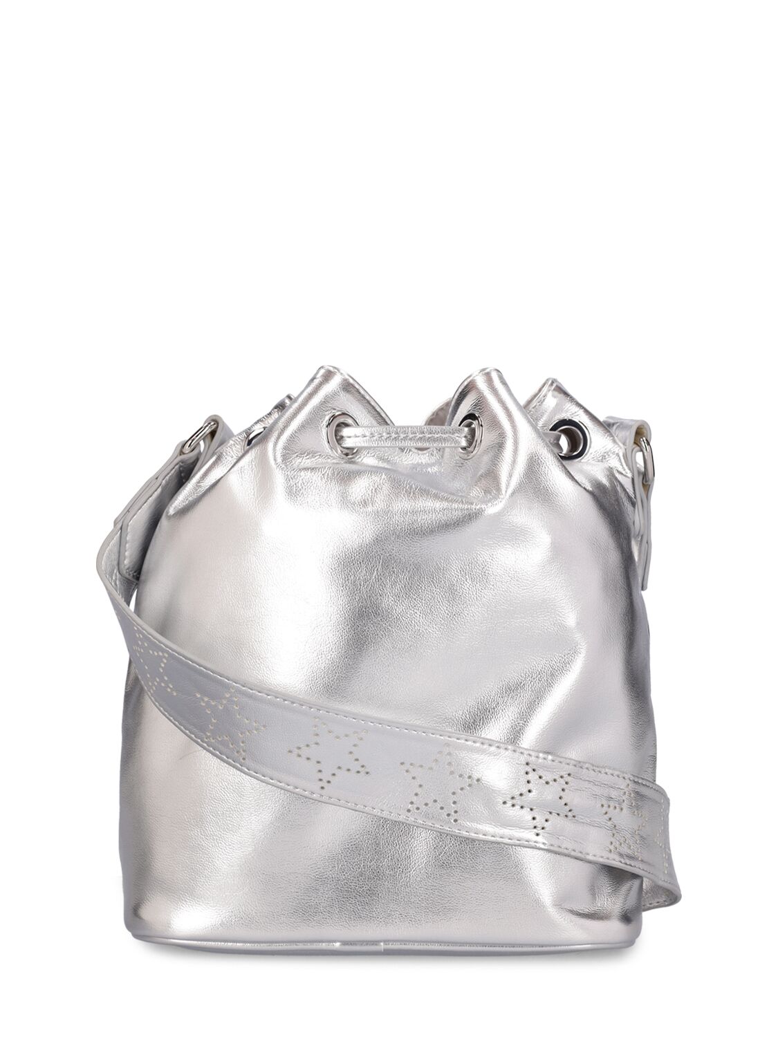 Shop Stella Mccartney Faux Leather Shoulder Bag In Silber