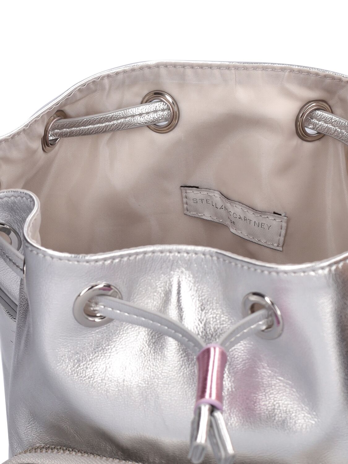 Shop Stella Mccartney Faux Leather Shoulder Bag In Silber