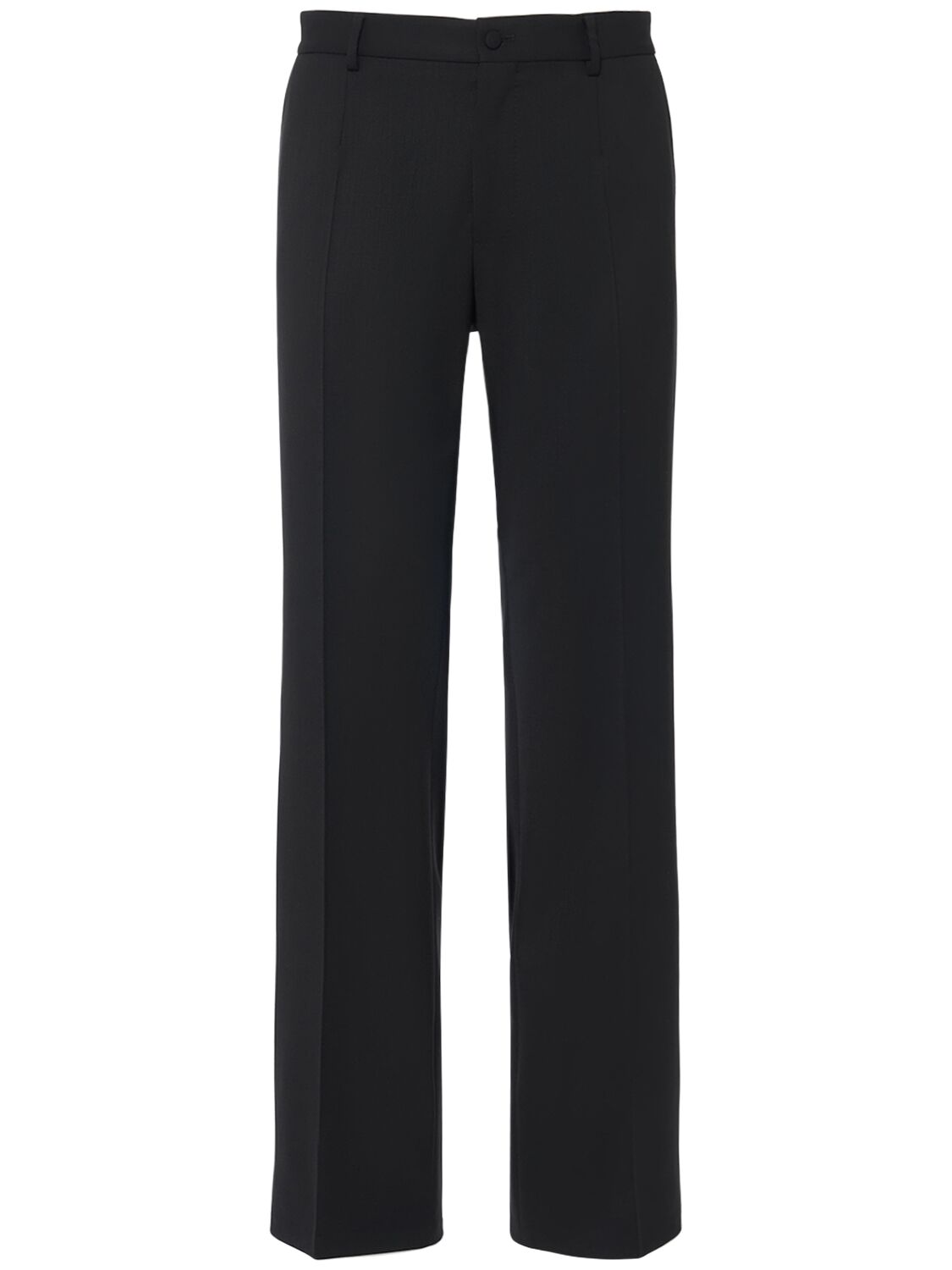Dolce & Gabbana Wide-leg Cotton Trousers In Black