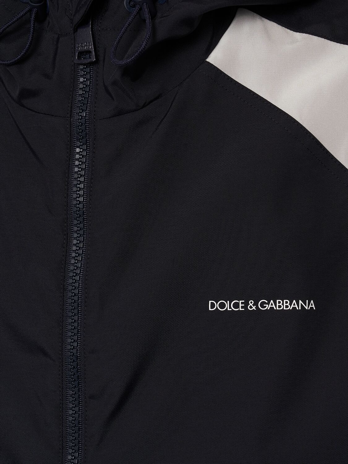 Shop Dolce & Gabbana Oversized Logo Canvas Jacket In Blue Scurissimo