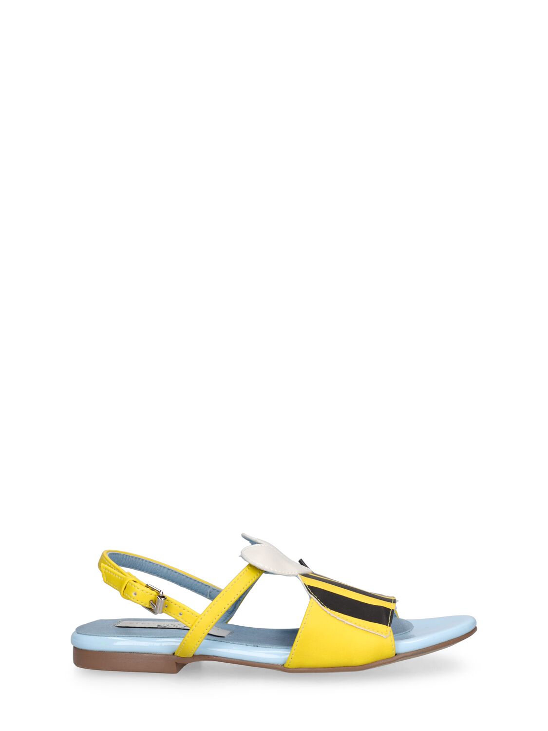 Stella Mccartney Kids' Faux Leather Sandals In Yellow