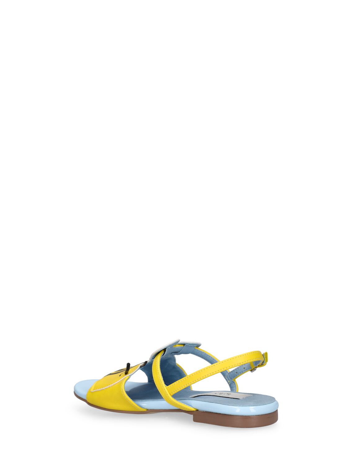 Shop Stella Mccartney Bee Patch Faux Leather Sandals In Bunt