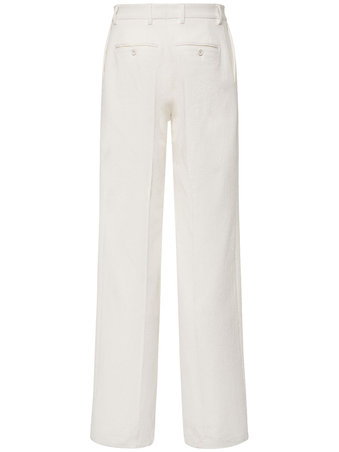 Shop Dolce & Gabbana Cotton Blend Straight Pants In White