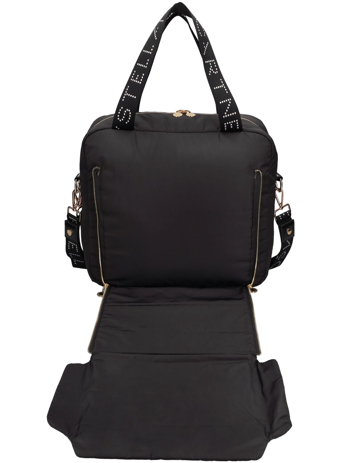 Shop Stella Mccartney Recycled Nylon Changing Bag & Mat In Black