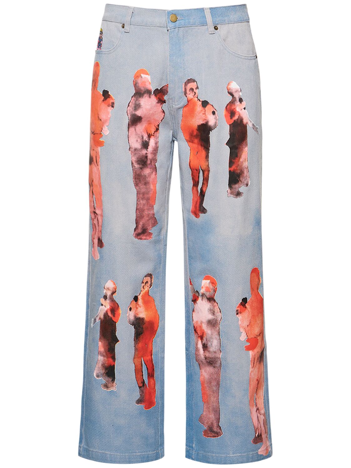 Image of Performers Printed Cotton Denim Jeans