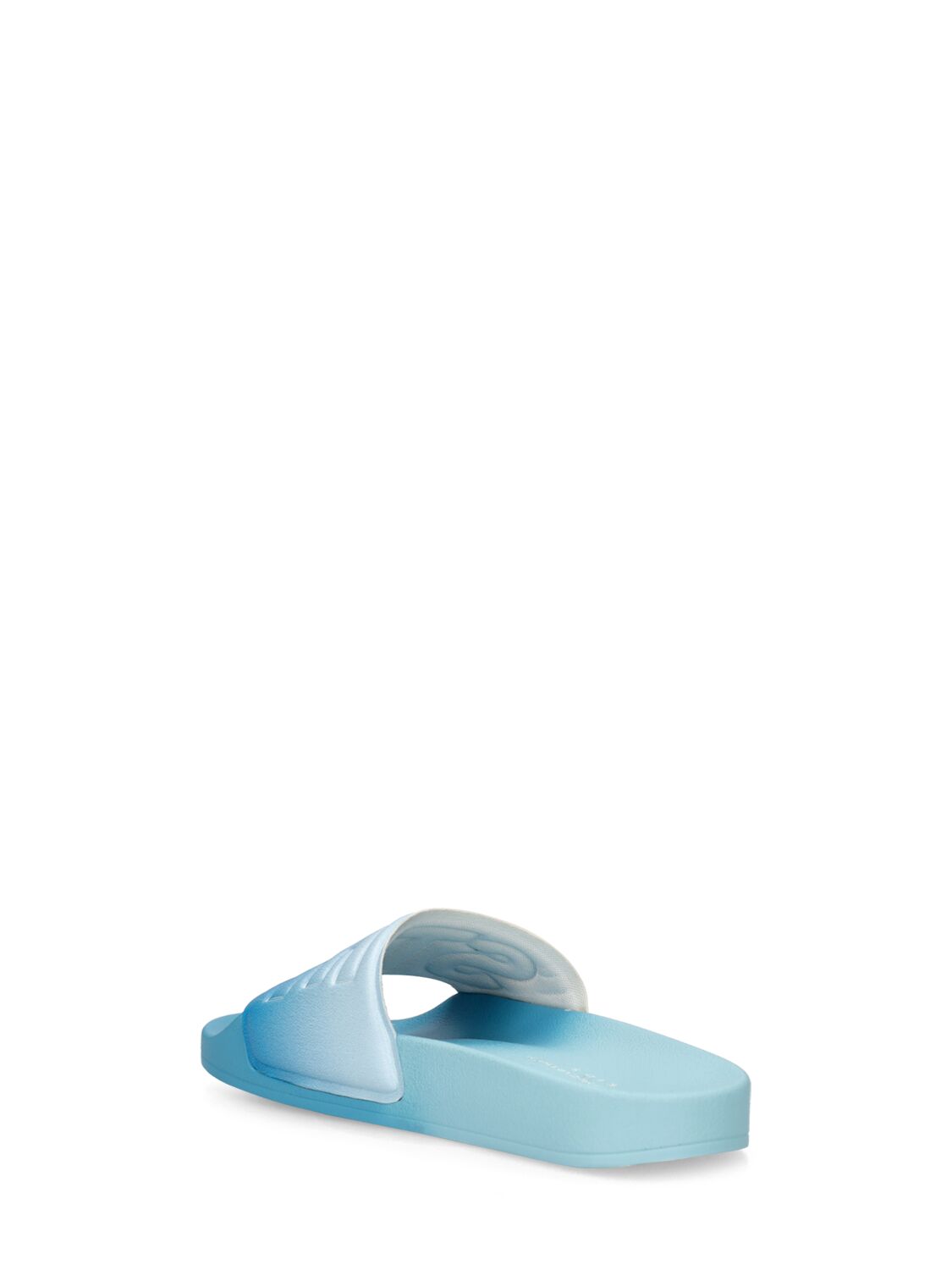 Shop Stella Mccartney Logo Embossed Rubber Slide Sandals In Blue