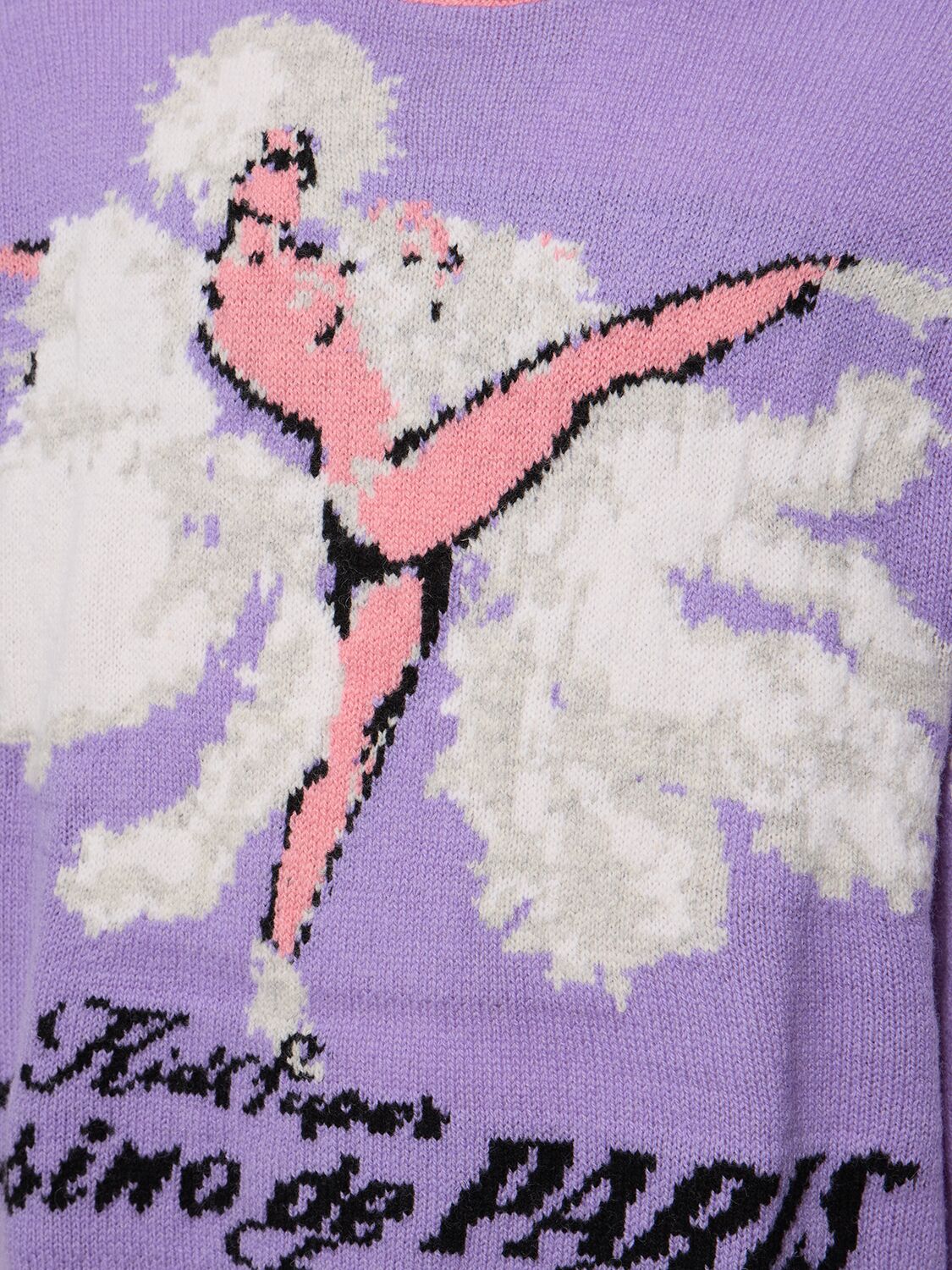 Shop Kidsuper Casino De Paris High Neck Wool Sweater In Purple
