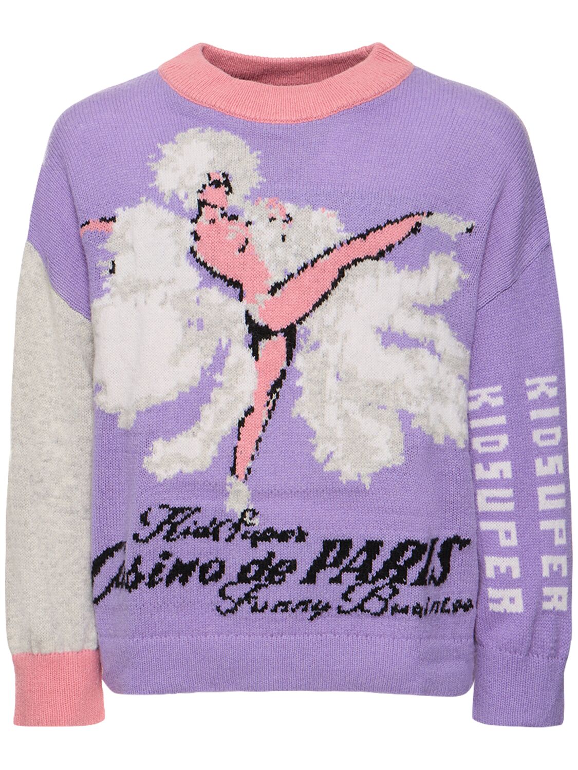 Kidsuper Casino De Paris High Neck Wool Sweater In Purple