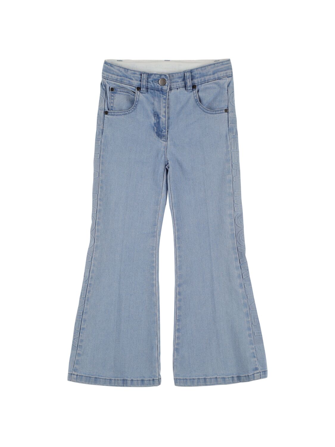 Image of Embossed Cotton Denim Jeans