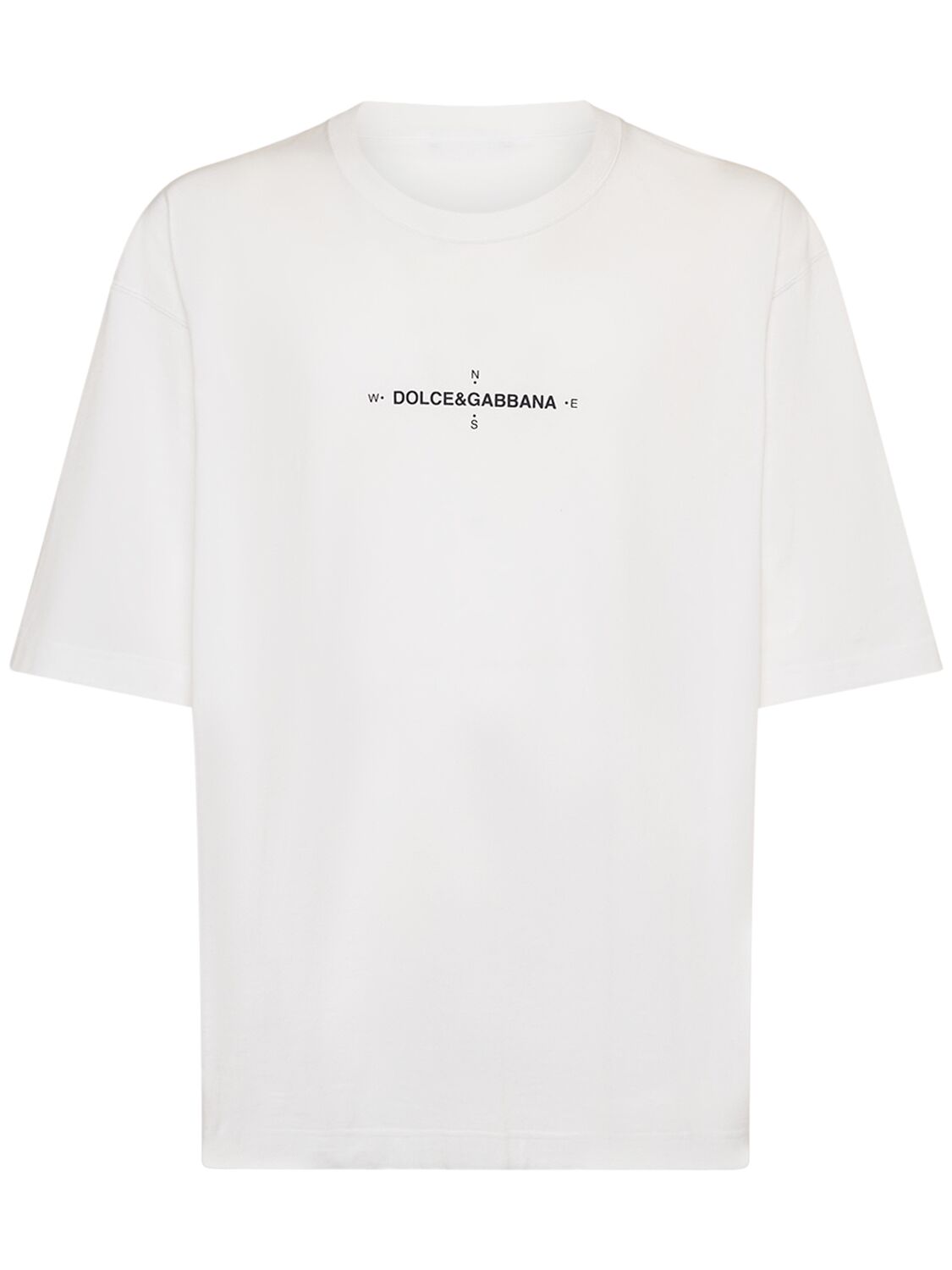 Dolce & Gabbana Oversized T-shirt Aus Baumwolljersey In White Ottico