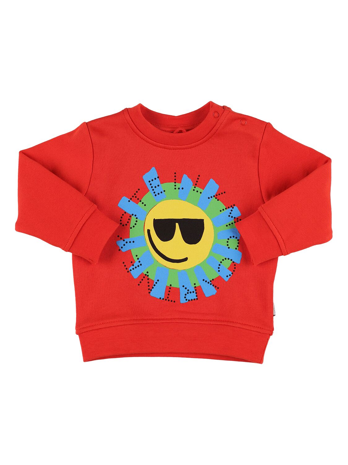 Stella Mccartney Kids' Logo Printed Organic Cotton Sweatshirt In Red