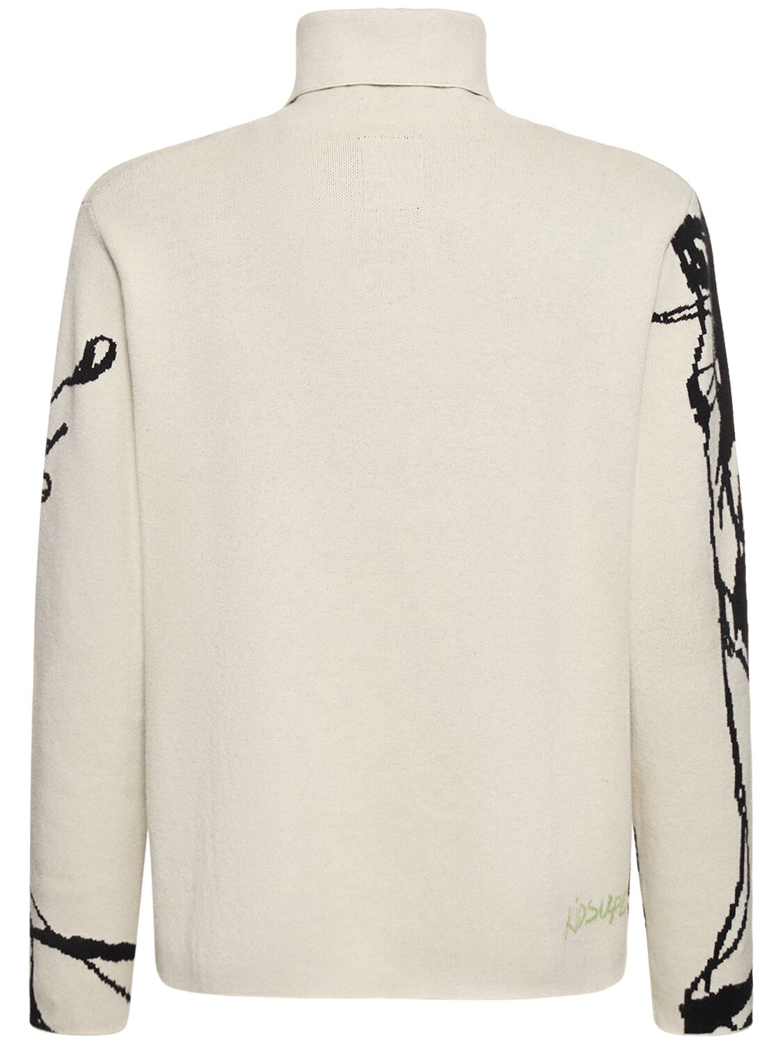 Shop Kidsuper Face High Neck Viscose Blend Sweater In White,black