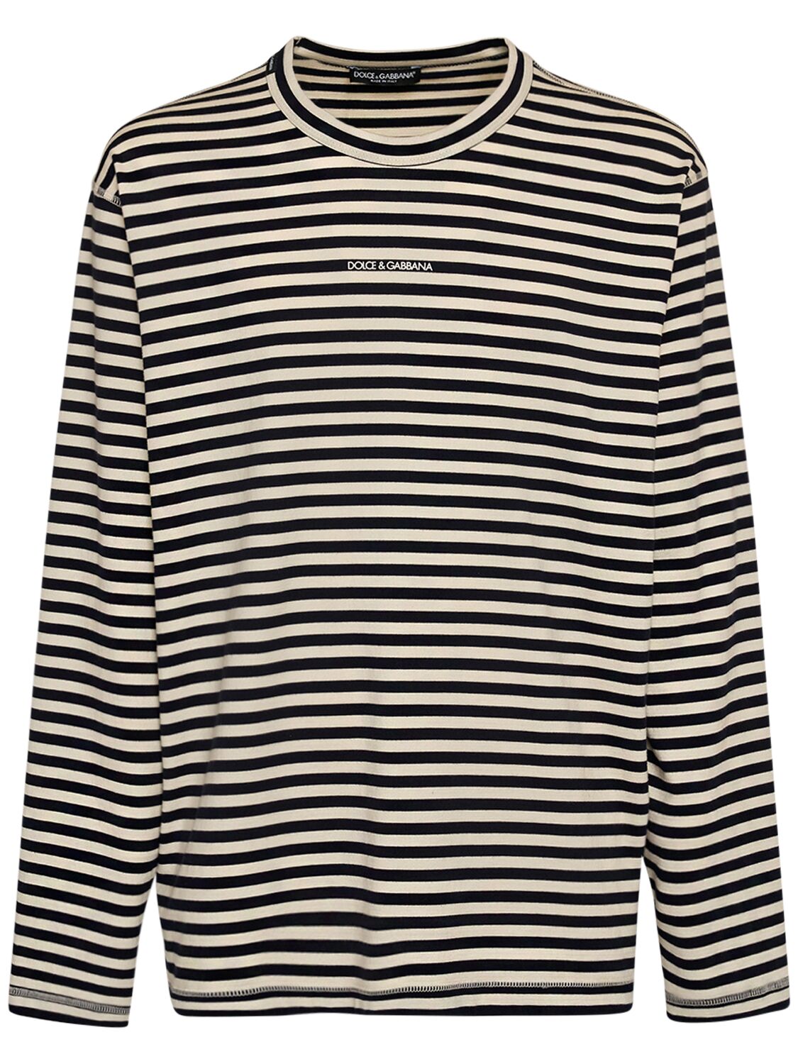 Image of Striped Cotton Jersey T-shirt