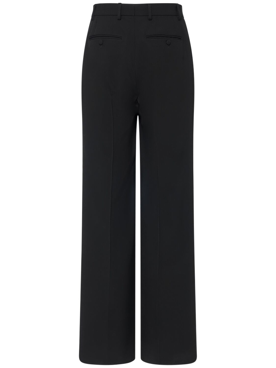 Shop Dolce & Gabbana Virgin Wool Wide Leg Pants In Black