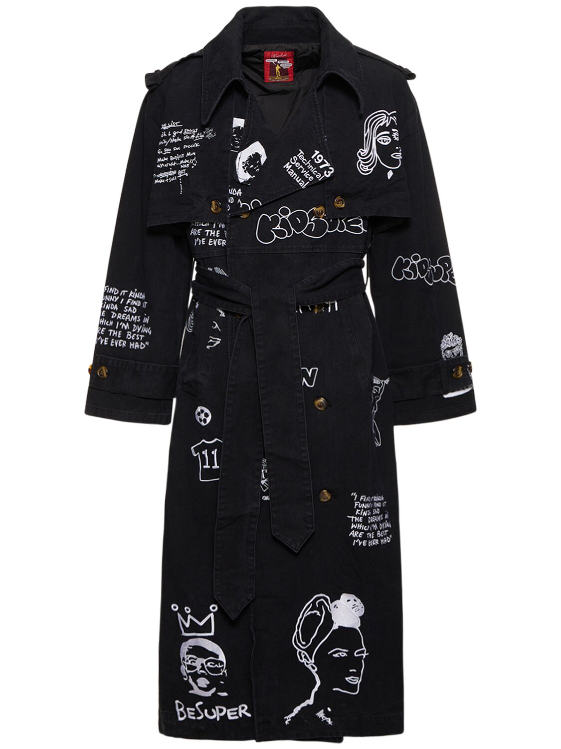 Image of Embroidered Cotton Trench Coat