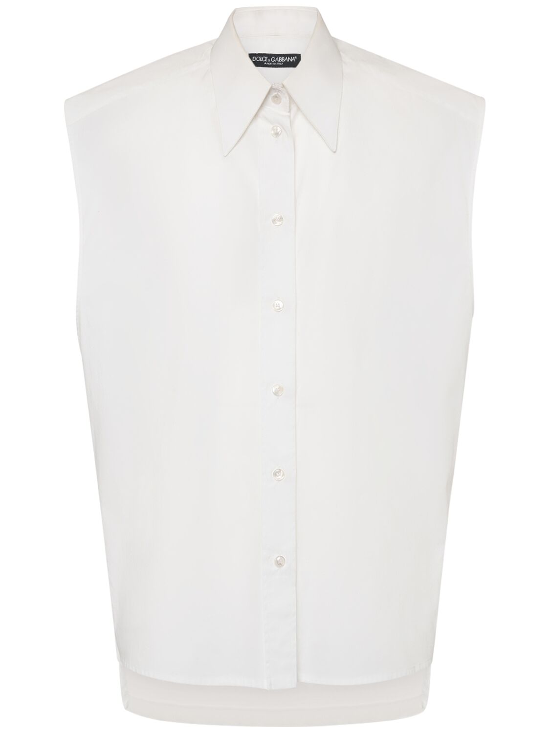 Dolce & Gabbana Sleeveless Poplin Shirt In White