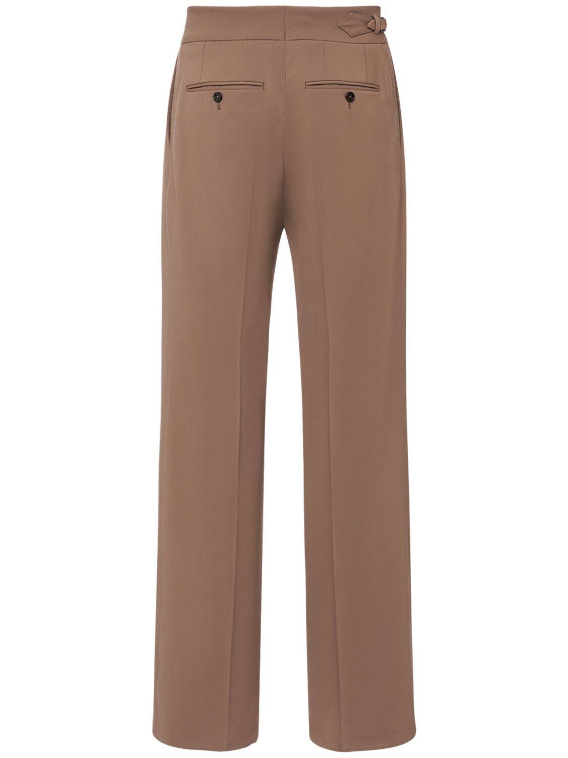 Shop Dolce & Gabbana Sallia Stretch Wool Straight Pants In Brown