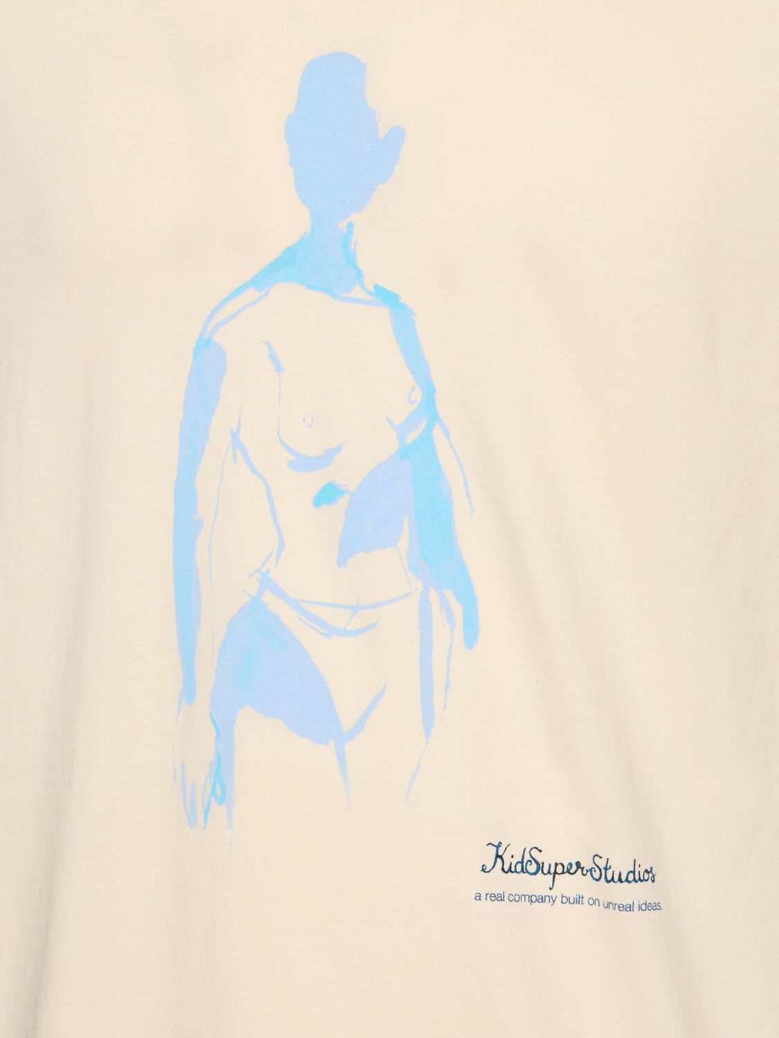 Shop Kidsuper Body Cotton T-shirt In White,blue