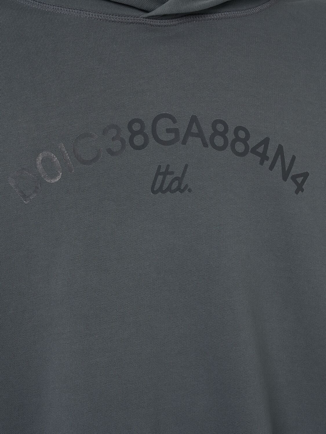 Shop Dolce & Gabbana Cropped Jersey Sweatshirt In Grey