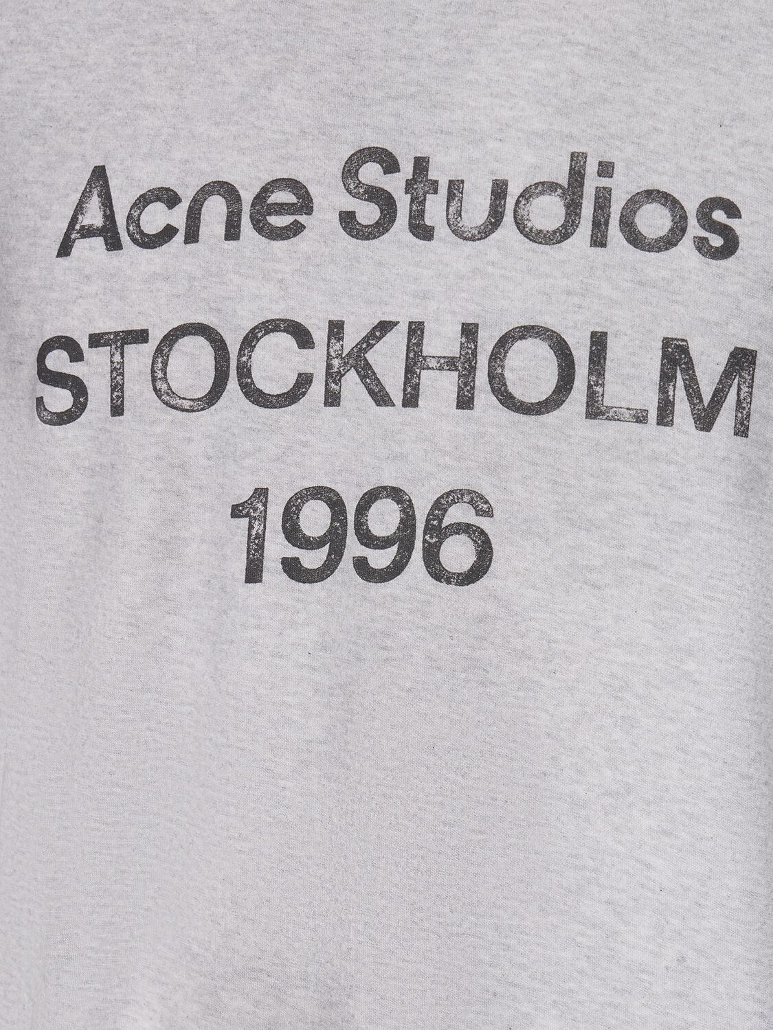 Shop Acne Studios Exford 1996 Mélange Cotton T-shirt In Grey
