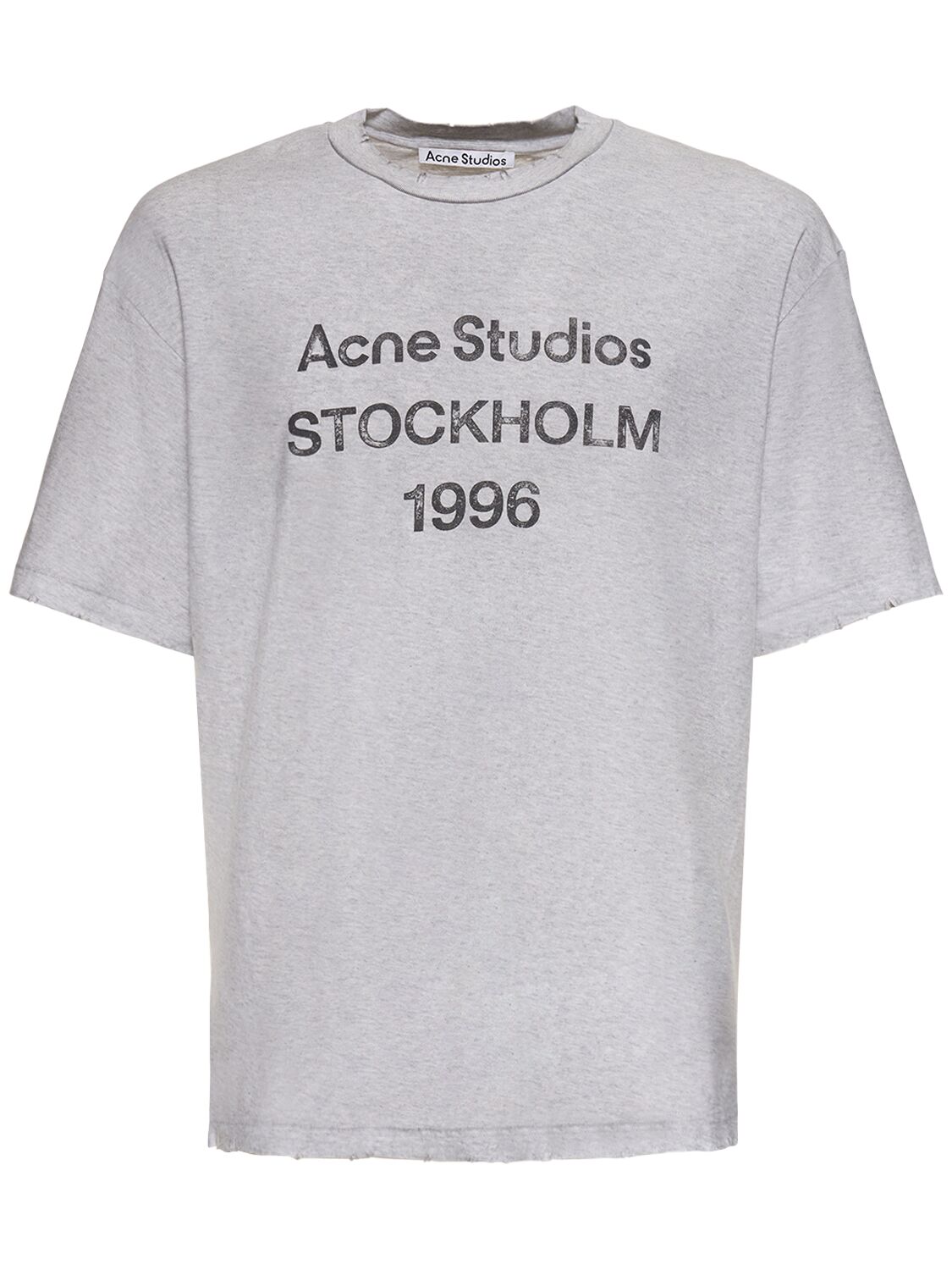 Shop Acne Studios Exford 1996 Mélange Cotton T-shirt In Grey