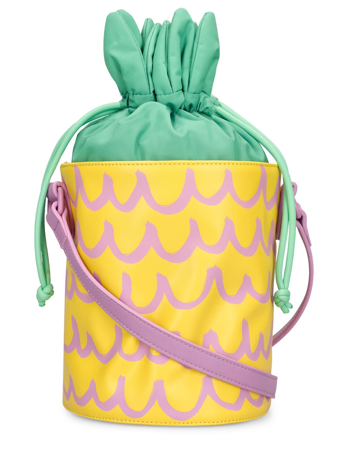 Shop Stella Mccartney Pineapple Faux Leather Shoulder Bag In Gelb