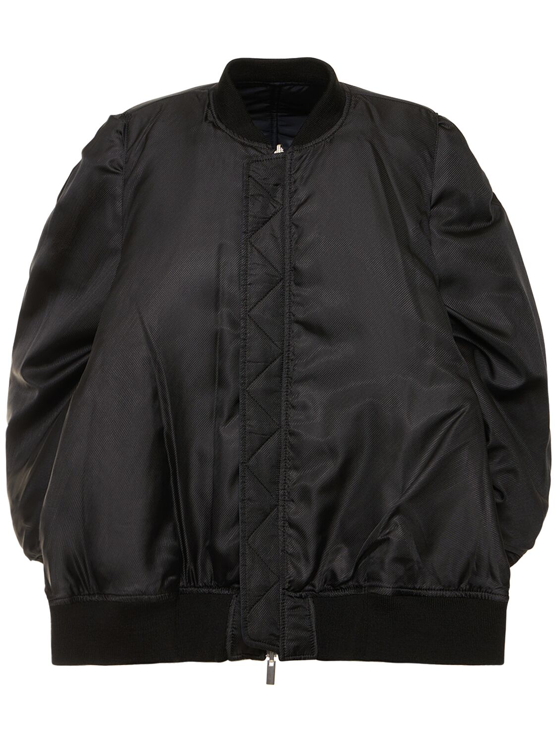 Shop Noir Kei Ninomiya Nylon Twill Reversible Cape Bomber In Black