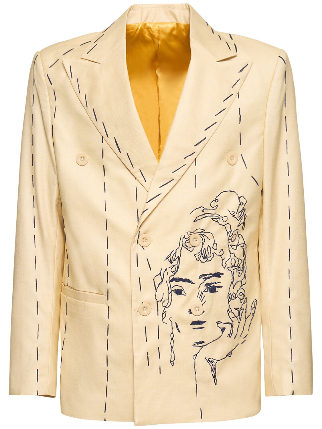 Face Embroidered Suit Jacket