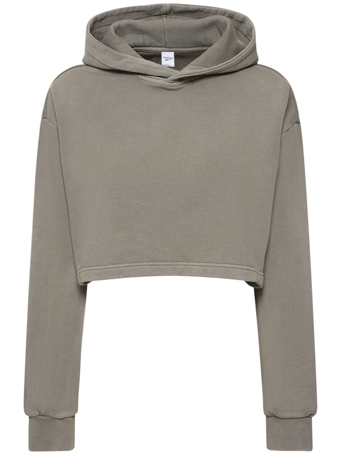 Image of Classic Cropped Cotton Blend Hoodie