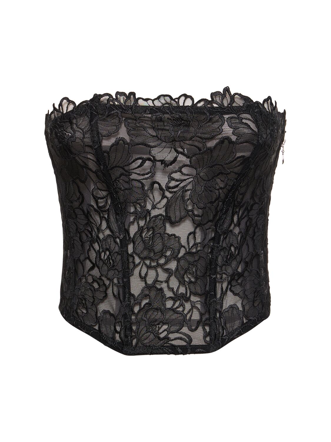 FLEUR DU MAL WHITNEY EMBROIDERED CORSET TOP
