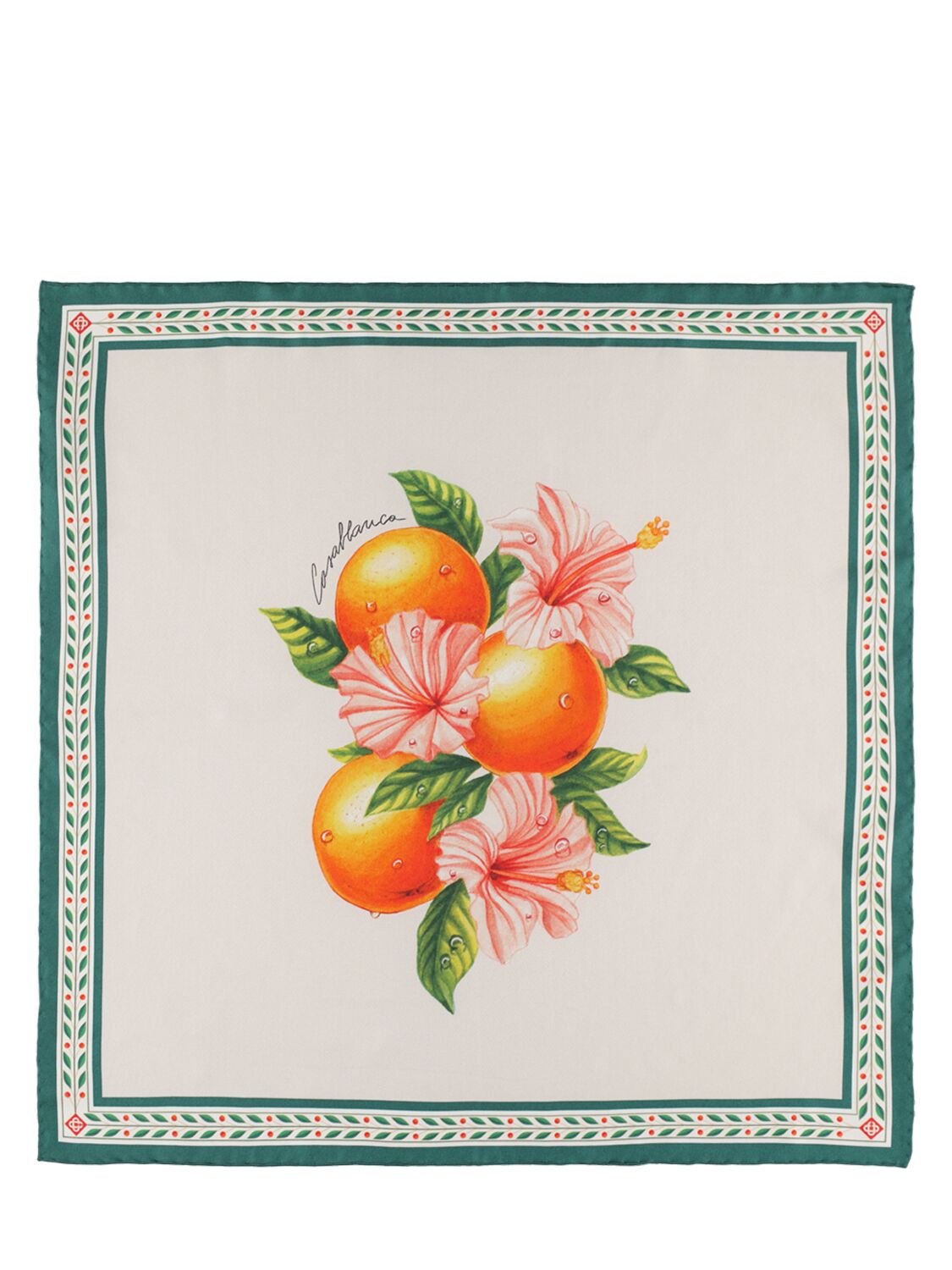 Casablanca Oranges En Fleur Print Silk Scarf In Bunt