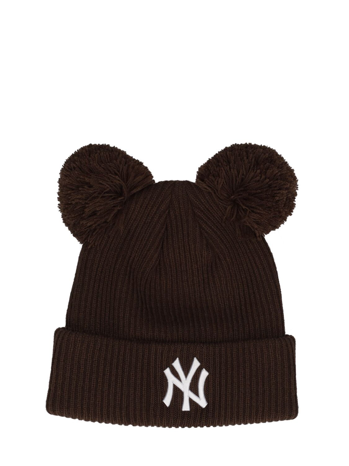 Image of Ribbed Tech Knit Beanie W/pompoms