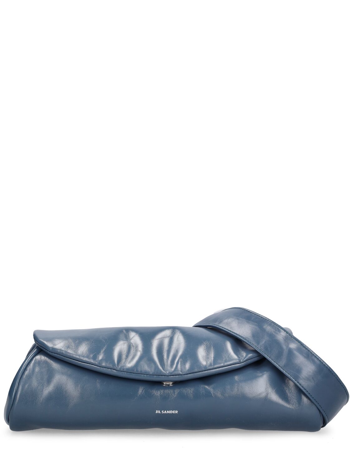Jil Sander Women's Grande Cannolo Leather Shoulder Bag In Sea Blue