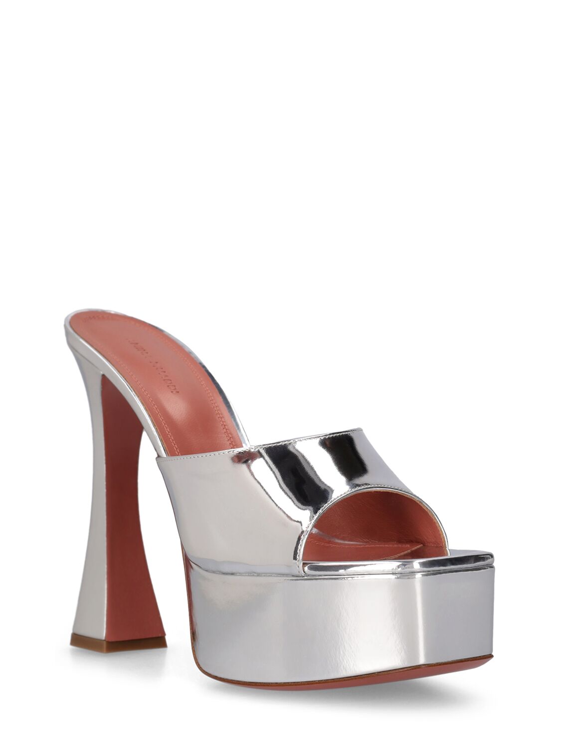 AMINA MUADDI 140MM DALIDA MIRROR LEATHER SANDALS 