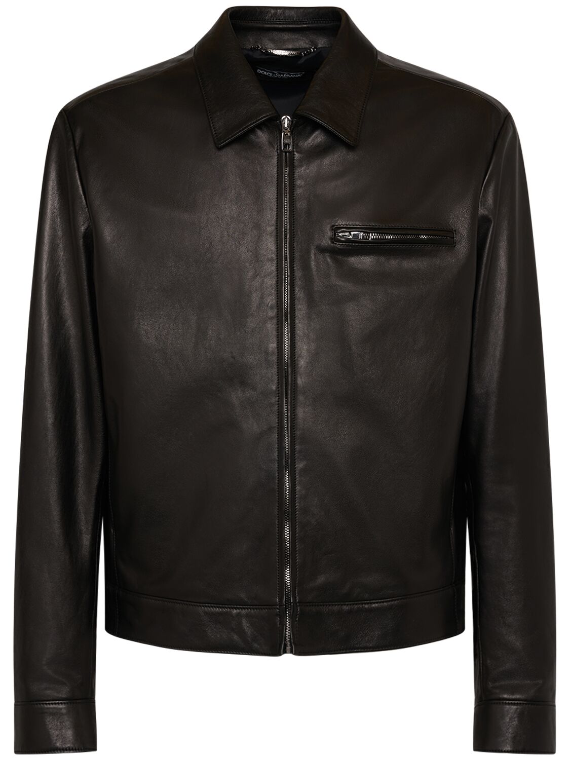 Image of Leather Zip Jacket