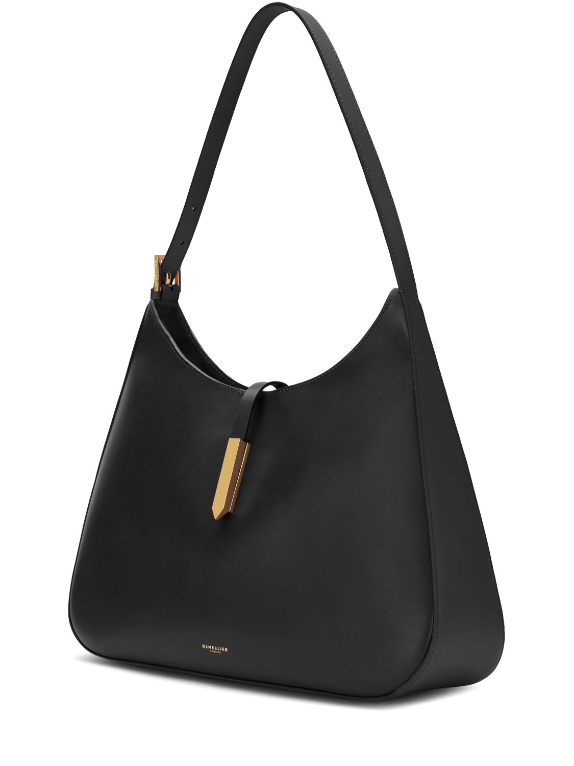 Shop Demellier Large Tokyo Smooth Leather Shoulder Bag In Schwarz