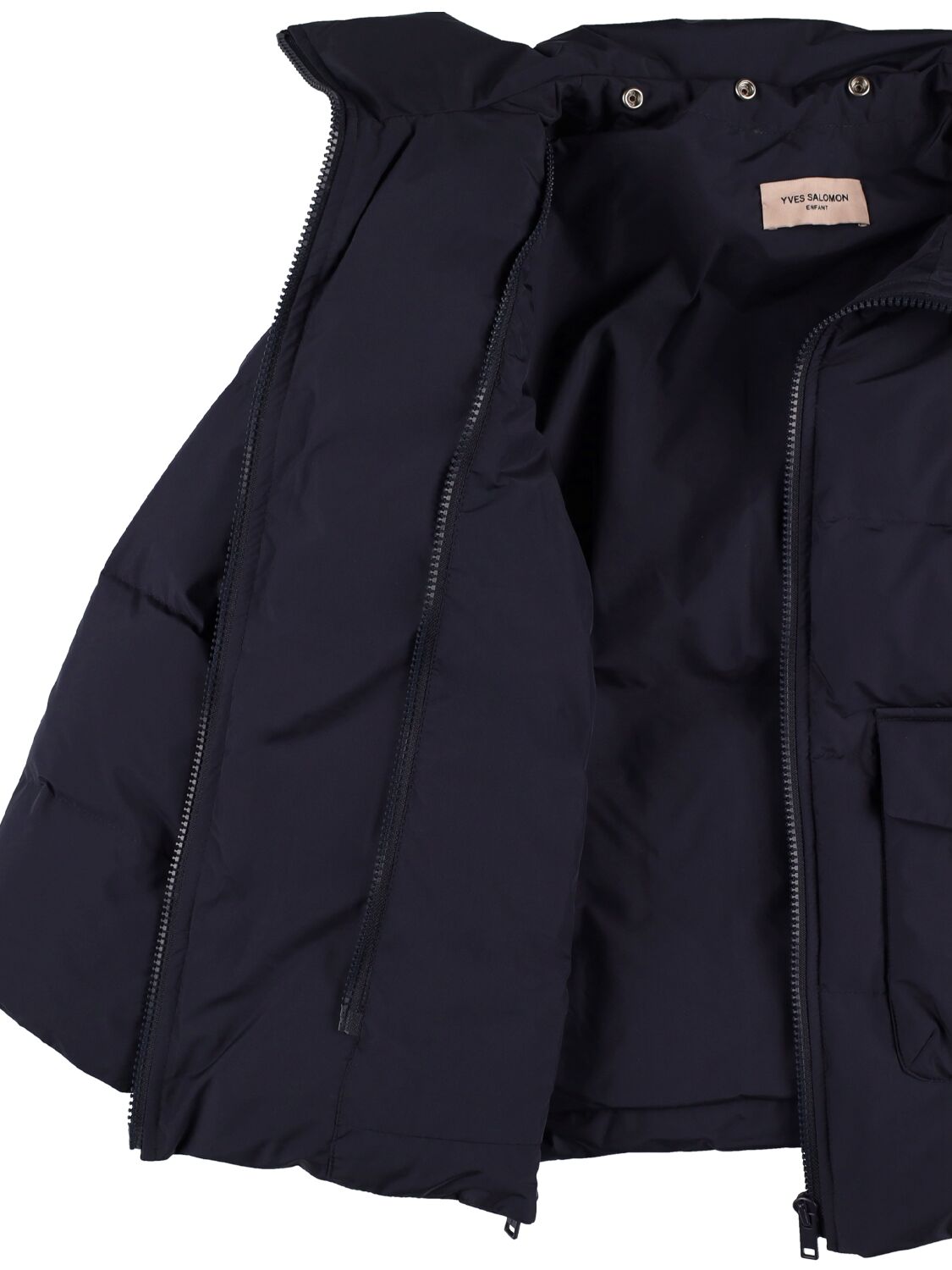 Shop Yves Salomon Enfant Nylon Down Jacket In Navy