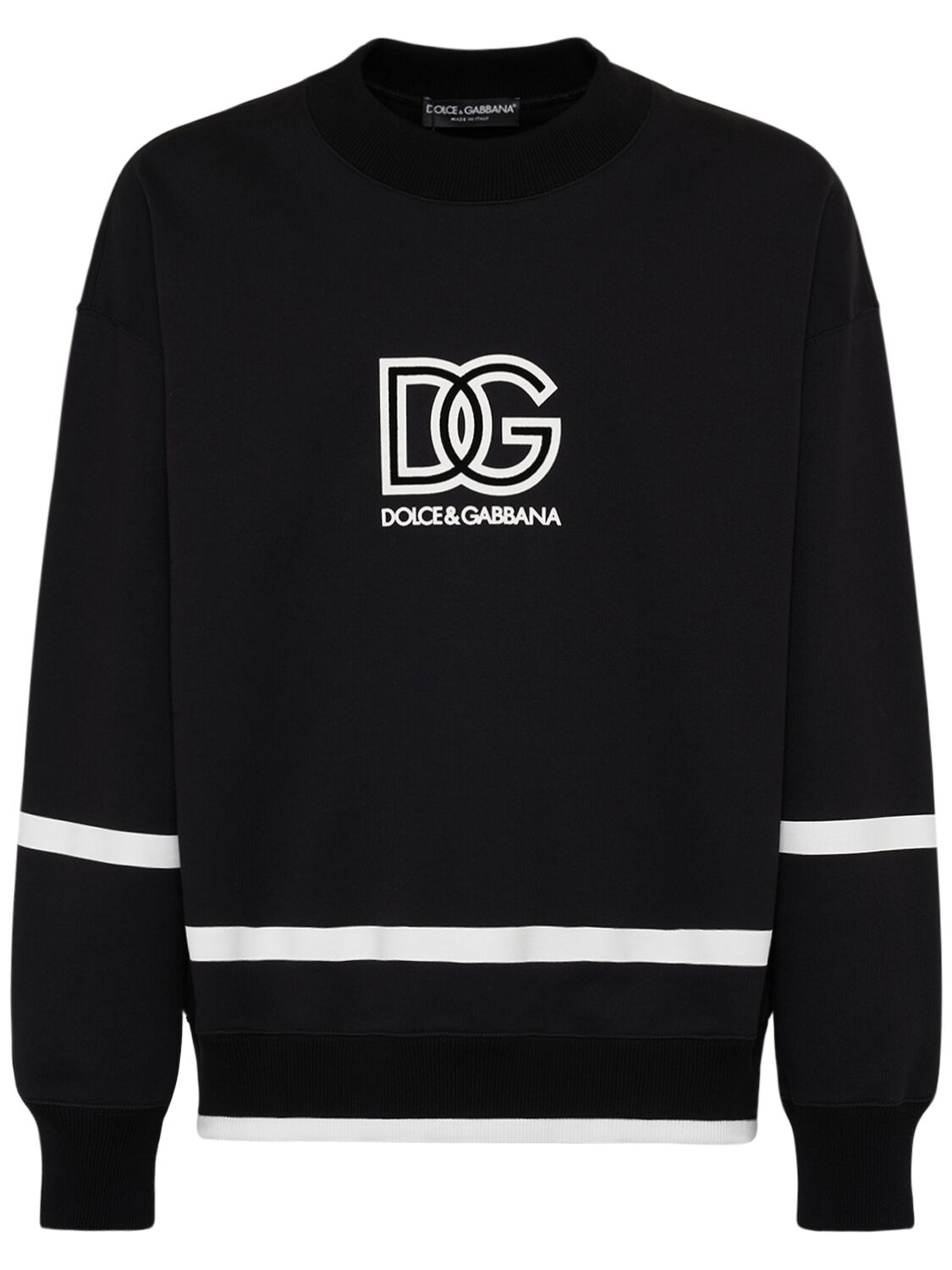 Dolce & Gabbana Sweatshirt Aus Baumwolljersey Mit Logo In Schwarz
