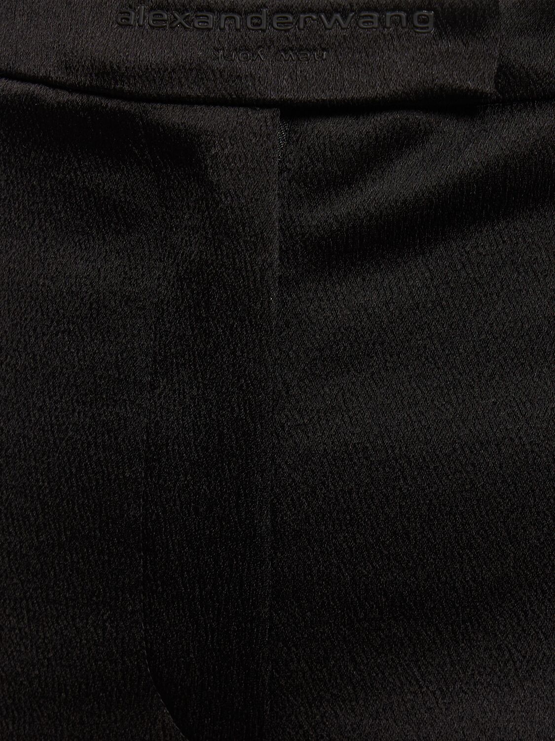 Shop Alexander Wang Logo Tailored Cotton Blend Leggings In Black