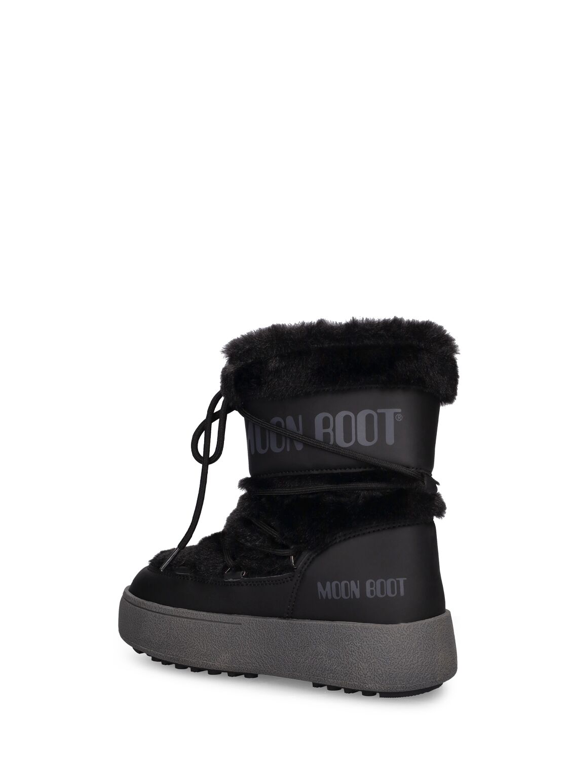 Shop Moon Boot Faux Fur Ankle Snow Boots In Black