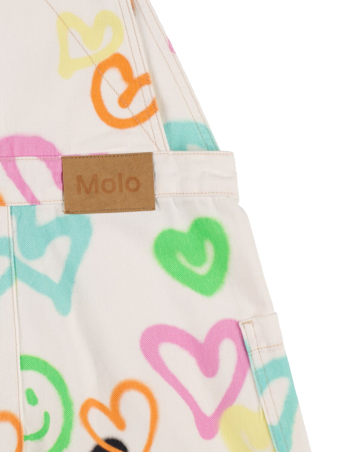 Shop Molo Printed Cotton Denim Jumpsuit In Multicolor