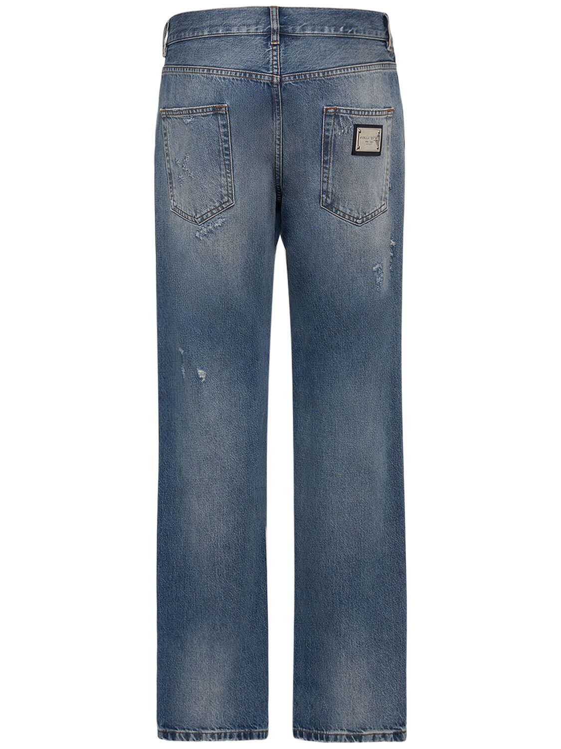 Shop Dolce & Gabbana Distressed Denim Five Pocket Jeans In Blau