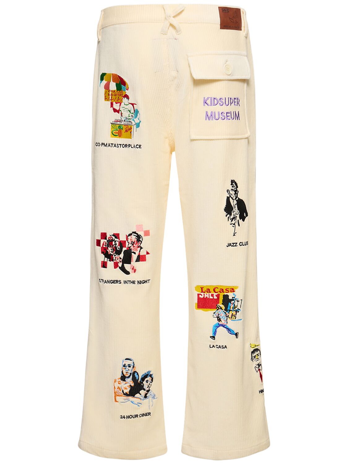 Shop Kidsuper Museum Embroidered Pants In Beige