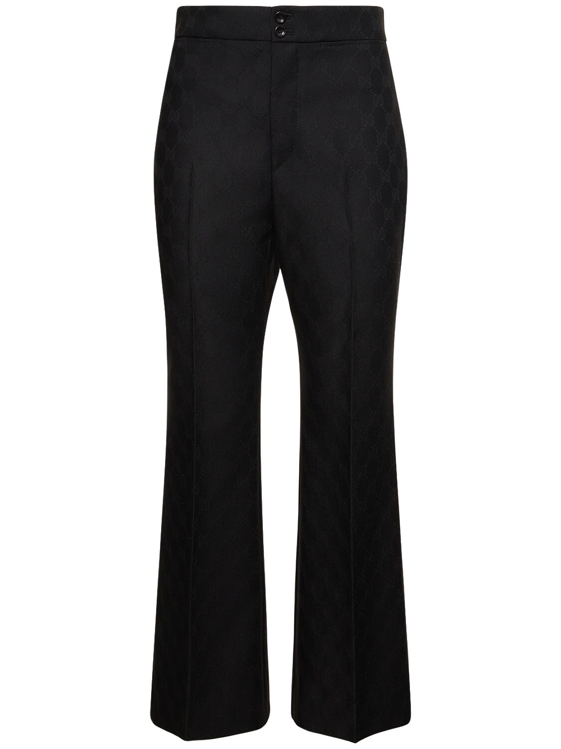 Gucci Gg Wool Jacquard Pants In Black